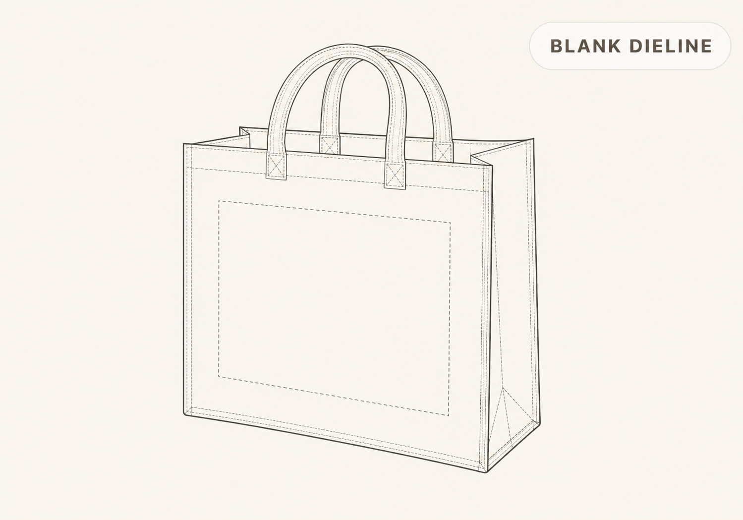 Jute bag blank dieline